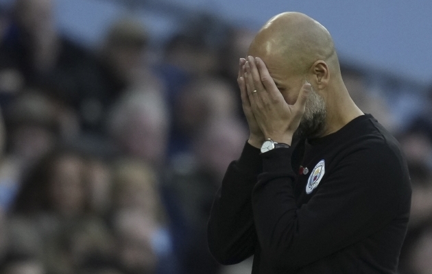 Pep Guardiola 200. Premier League'i mat&scaron; ei l&otilde;ppenud just k&otilde;ige paremini. Foto: Scanpix / Andrew Yates / EPA