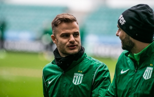 FC Flora ründajad Rauno Sappinen ja Sergei Zenjov. Foto: Brit Maria Tael
