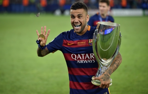 Dani Alves on Barcelonaga võitnud päris mitu tiitlit. Foto: Scanpix / Kirill Kudryavtsev / AFP