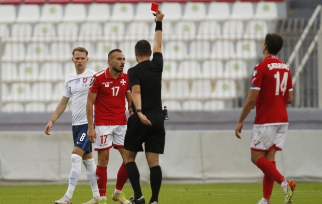 Malta jaoks oli m&auml;ng t&otilde;eline kannatuste jada. Foto: Scanpix / Darrin Zammit Lupi / Reuters