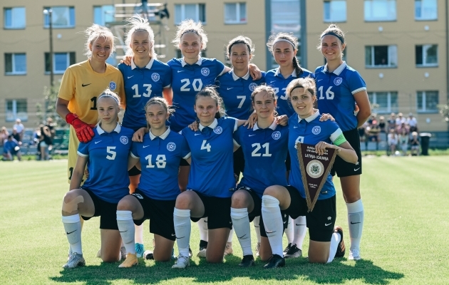 Eesti neidude U19 koondis. Foto: Liisi Troska / jalgpall.ee (arhiiv)