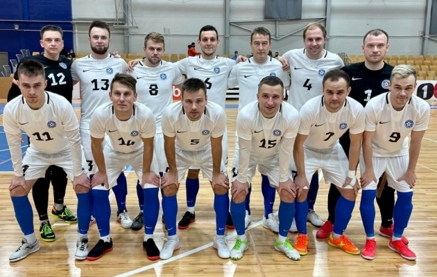 Eesti saalijalgpallikoondis Balti turniiril 2021. Foto: Eesti saalijalgpall / futsal