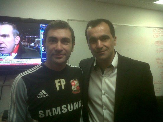 Swindon Towni p&auml;evil ristusid Piccareta teed ka praeguse Belgia koondise lootsi Roberto Martineziga, kes t&ouml;&ouml;tas toona Wigan Athleticu lootsina. Foto: erakogu