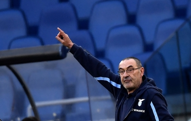 Maurizio Sarri pikendas Lazioga koostööd. Foto: Scanpix / Filippo Monteforte / AFP