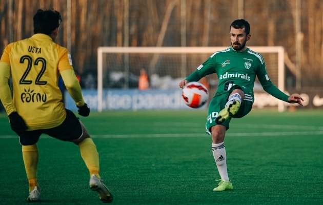 Zakaria Beglarišvili lõi esimese värava ja söötis teise. Foto: Liisi Troska / jalgpall.ee