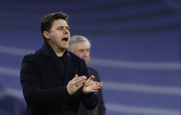 Sel fotol on Carlo Ancelotti j&auml;&auml;nud Mauricio Pochettino varju. Aga ainult sel fotol. Foto: Scanpix / Sergio Perez / EPA