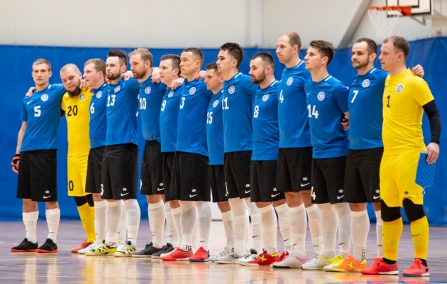 Eesti saalijalgpallikoondis eelmisel novembril. Foto: Liisi Troska / jalgpall.ee