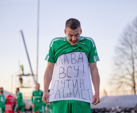 Foto: Levadia võiduvärava autoril oli sõnum Putini kohta