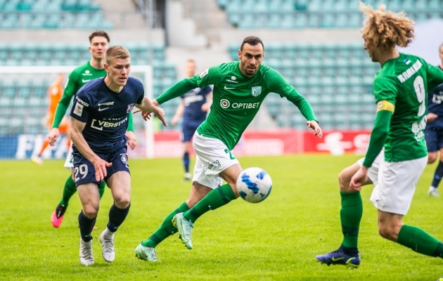 8. mail A. Le Coq Arenal peetud kohtumine FC Floraga on sel hooajal seni Paide Linnameeskonna jaoks ainuke esineliku sisene Premium liiga mat&scaron;, mida nad ei kaotanud. Foto: Brit Maria Tael