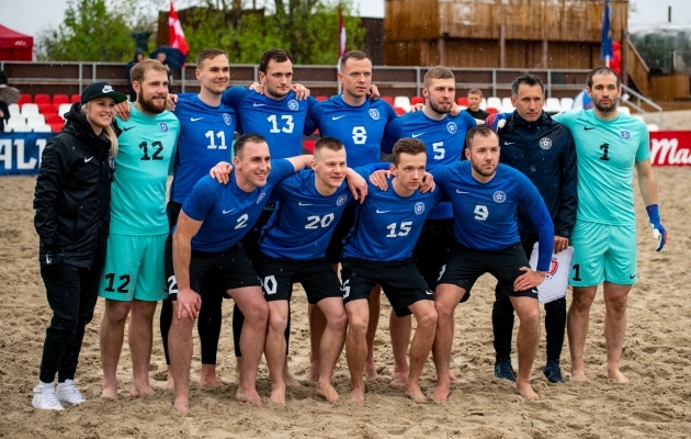 Eesti rannajalgpallikoondis. Foto: Liisi Troska / jalgpall.ee