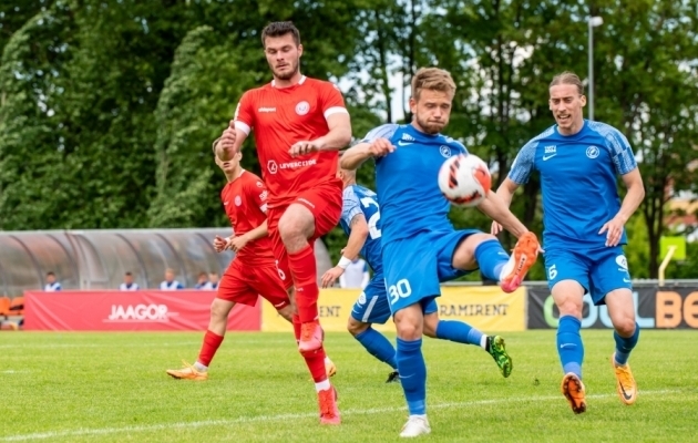 Markus Vaherna mängus Tartu Tammeka vastu. Foto: Liisi Troska / jalgpall.ee
