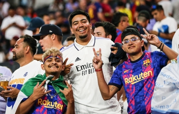 Real Madridi ja Barcelona fännid kohtusid hooajaeelsel mängul Las Vegases. Foto: Scanpix / Christopher Trim / CSM / ZUMA Press Wire
