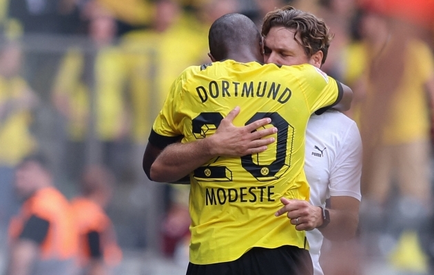Anthony Modeste sai kirja oma esimese tabamuse Dortmundi särgis. Foto: Scanpix / Ronny Hartmann / AFP
