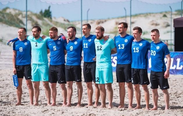 Eesti rannajalgpallikoondis. Foto: Liisi Troska / jalgpall.ee