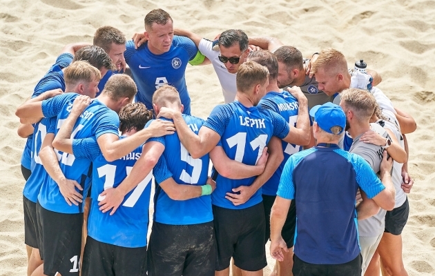 Eesti rannajalgpallikoondis kaotas Prantsusmaale. Foto: Jose Manuel Alvarez / BSWW