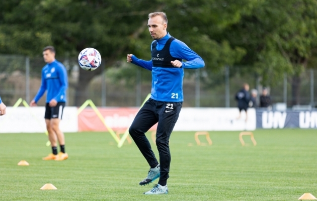 Nikita Baranov tänasel Eesti koondise treeningul. Foto: Jana Pipar / jalgpall.ee
