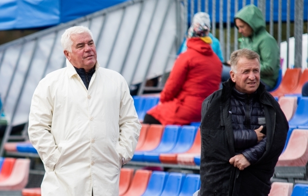 Tallinna FCI Levadia president Viktor Levada (vasakul) ja Mihhail Gulordava. Foto: Katariina Peetson