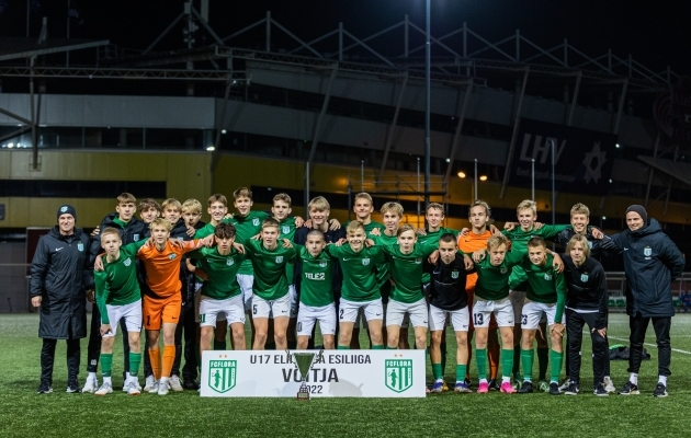 U17 Eliitliiga Esiliiga võitnud Tallinna FC Flora. Foto: Jana Pipar/jalgpall.ee