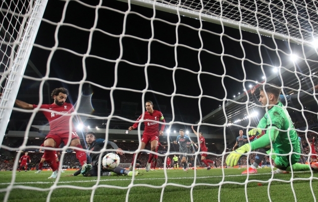 Mohamed Salah sai napilt ühe värava kirja. Foto: Scanpix / Carl Recine / Reuters