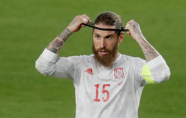 Sergio Ramos oma 180 koondisem&auml;ngule MM-ilt lisa ei saa. Foto: Scanpix / Reuters / Jon Nazca