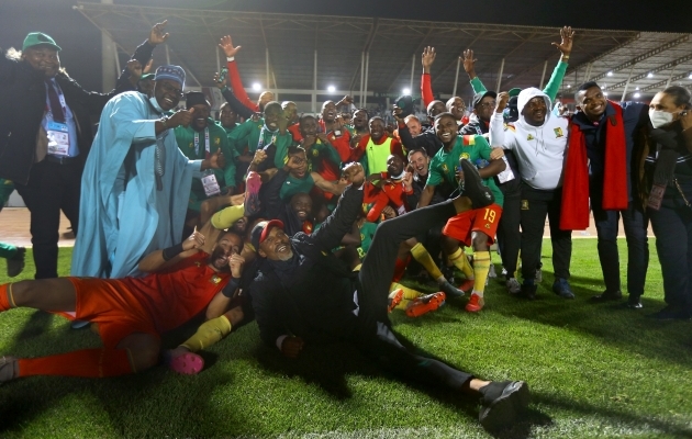 Nii juubeldas Kamerun MM-pileti toonud võidu üle. Kas peoks on põhjust ka finaalturniiril? Foto: Scanpix / AFP / Daniel Beloumou Olomo