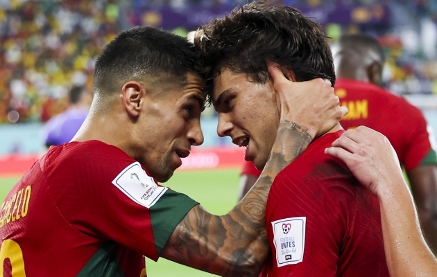 Joao Felix (paremal) oli Portugali mängu kandvaks jõuks. Foto: Scanpix / Jose Sena Goulao / EPA
