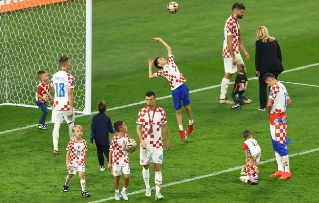 Horvaatia koondislased lõpuvile järel MM-pronksi tähistamas. Foto: Scanpix / Reuters / Bernadett Szabo