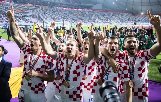 Horvaatia koondis nautis MM-pronksi täiel rinnal. Foto: Scanpix / Tom Weller / dpa