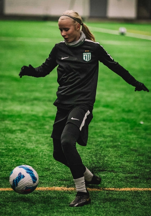 Egle-Eliise Kurg Flora naiskonna trennis. Foto: Janek Eslon / Flora koduleht 