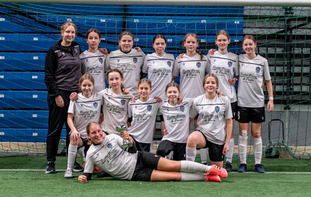 Aastalõputurniiri tüdrukute U14 turniiril võidutses JK Tallinna Kalev. Foto: jalgpall.ee