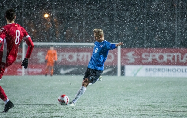 Novembris debüteeris Nikita Vassiljev Eesti U21 koondises, kui Tallinnas Sportland Arenal alistati 5:1 Leedu eakaaslased. Foto: Katariina Peetson