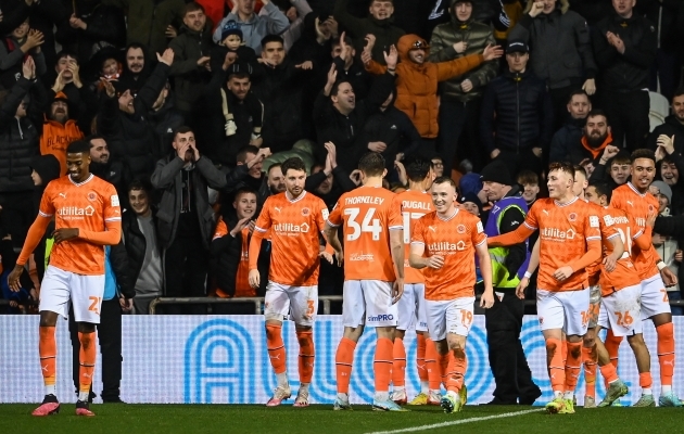Championshipi v&auml;ljalangemistsooni kuuluv Blackpool p&otilde;rmustas 4:1 k&otilde;rgliigas m&auml;ngiva Nottingham Foresti. Foto: Scanpix / Craig Thomas / News Images via ZUMA Press Wire