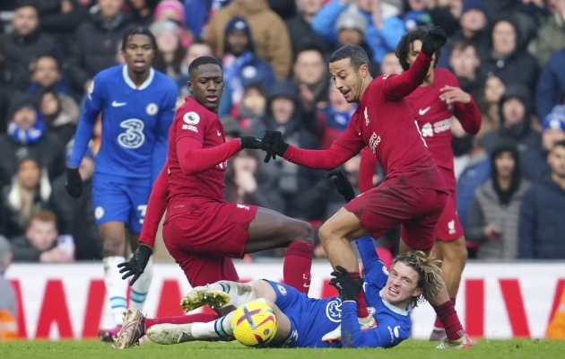 Liverpool ja Chelsea madistasid isukalt, aga väravani ei jõudnud kumbki. Foto: Scanpix / AP Photo / Jon Super