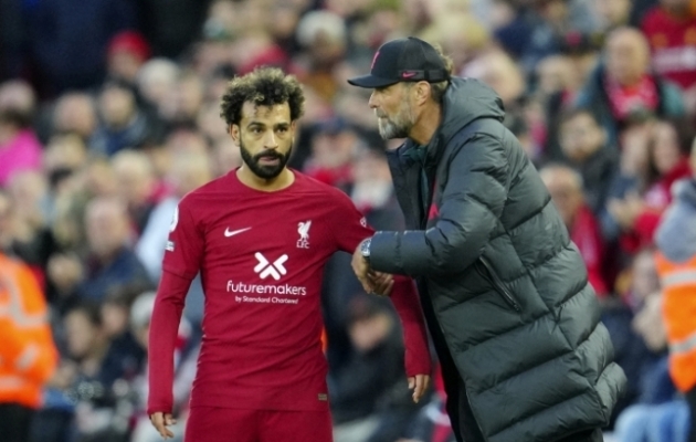 Liverpooli ründaja Mohamed Salah ja peatreener Jürgen Klopp. Foto: Scanpix / AP Photo / Jon Super