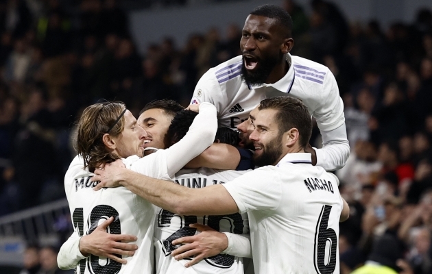Real Madrid lõi Valenciale kaks vastuseta väravat ning tõusis viie punkti kaugusele liiga liidermeeskonnast Barcelonast. Foto: Scanpix / Juan Medina / Reuters