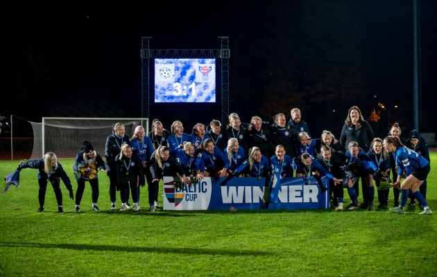 Eesti naiste koondise üheks aasta tipphetkeks oli Balti turniiri võit. Foto: Liisi Troska / jalgpall.ee