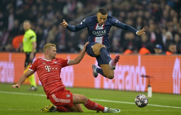 Kylian Mbappe pani Bayerni kaitsjad higistama. Foto: Scanpix / IMAGO / Bernd Feil / MIS