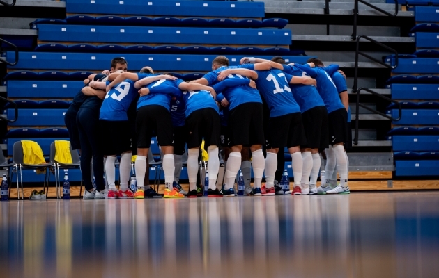 Eesti saalijalgpallikoondis. Foto: Liisi Troska / jalgpall.ee (arhiiv)