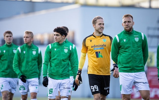 Karl Andre Vallner hoidis värava puhtana ja Levadia sai võidupunktid tabelisse. Foto: Jana Pipar