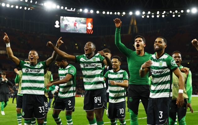 Lissaboni Sporting pääses oma klubi ajaloos kolmandat korda mõne suure eurosarja veerandfinaali. Foto: Scanpix / John Sibley / Reuters