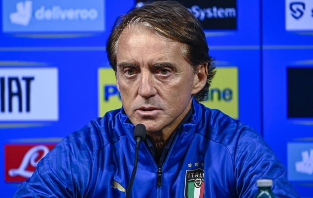 Itaalia jalgpallikoondise peatreener Roberto Mancini. Foto: Scanpix / Zsolt Szigetvary / MTI via AP