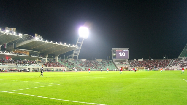 Ferenc Puskase staadion, kui löödud oli üks värav. Foto: Kätlin Hallik