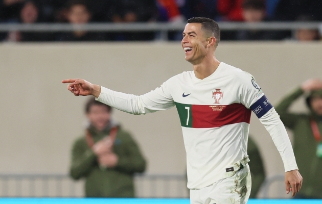 Cristiano Ronaldo lõi Luksemburgile ja Liechtensteinile mõlemale kaks - esimese kahe EM-valikmänguga on tal kokku juba neli tabamust. Foto: Scanpix / Bruno Fahy / Belga via ZUMA Press