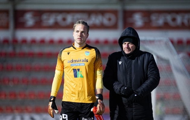 Levadia puurilukk Karl Andre Vallner arvas, et parem oli nullim&auml;ng kaotada Kuressaare vastu praegu, kui kunagi hiljem hooaja jooksul. Foto: Jana Pipar