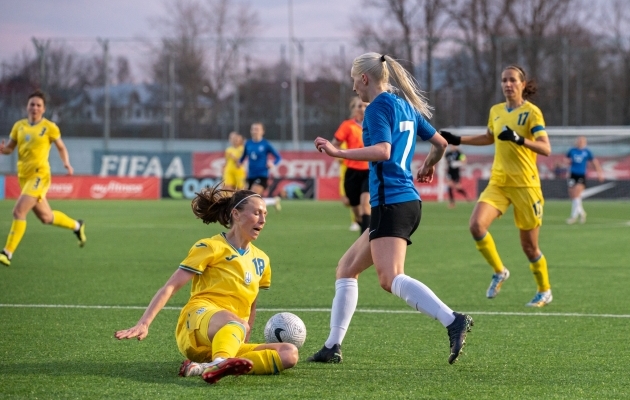 Liisa Merisalu oli viigiv&auml;rava l&ouml;&ouml;misele l&auml;hedal. Foto: Liisi Troska / jalgpall.ee