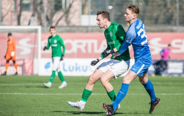 Hiljutises Premium liiga m&auml;ngus p&auml;&auml;stis Flora Tammeka vastu lisaminutitel 1:1 viigi. Foto: Katariina Peetson / jalgpall.ee