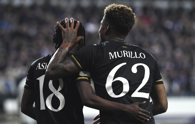 Anderlechti väravalööjad Majeed Ashimeru ja Michael Murillo. Foto: Scanpix / Fred Sierakowski / AP Photo