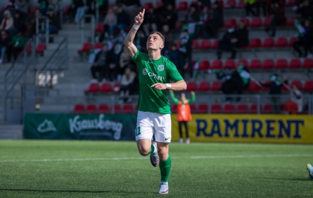 Aleksandr &Scaron;apovalov l&otilde;i kaks v&auml;ravat. Foto: Katariina Peetson / jalgpall.ee