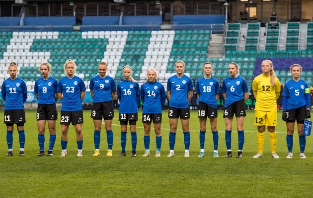 Eesti neiud U17 koondises. Foto: Katariina Peetson / jalgpall.ee
