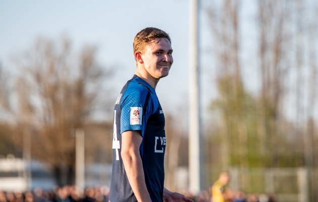 Robi Saarma l&otilde;i kaks v&auml;ravat. Foto: Liisi Troska / jalgpall.ee